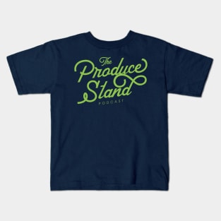 The Produce Stand Podcast secondary logo lime green Kids T-Shirt